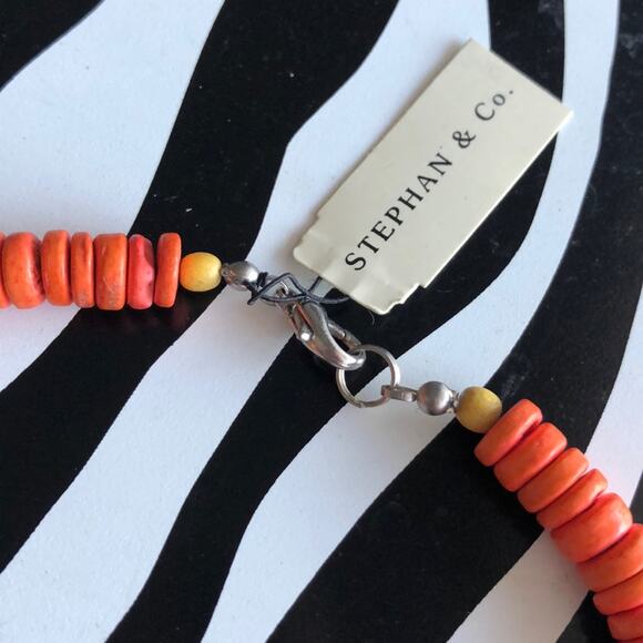 3 for $30 Stephan & Co. Wooden Beaded Orange and Yellow Necklace - Picture 3 of 4